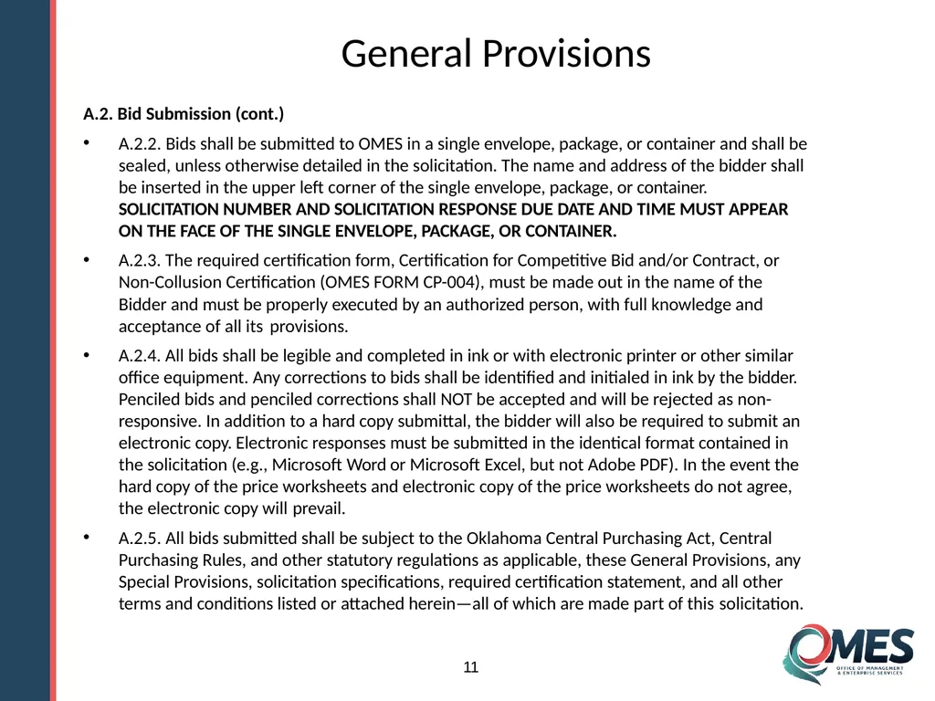 Standard Solicitation Package Module 9 1 Learner - slide 11 of 70