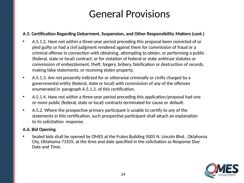Standard Solicitation Package Module 9 1 Learner - slide 14 of 70