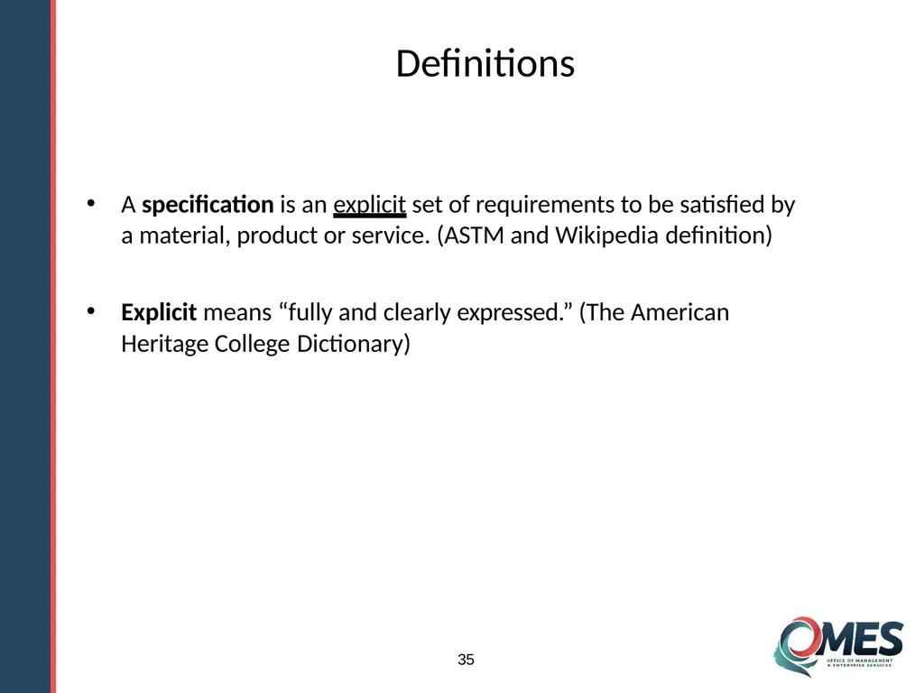 Standard Solicitation Package Module 9 1 Learner - slide 35 of 70
