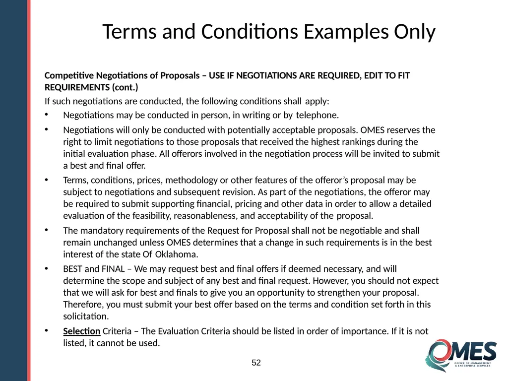 Standard Solicitation Package Module 9 1 Learner - slide 52 of 70