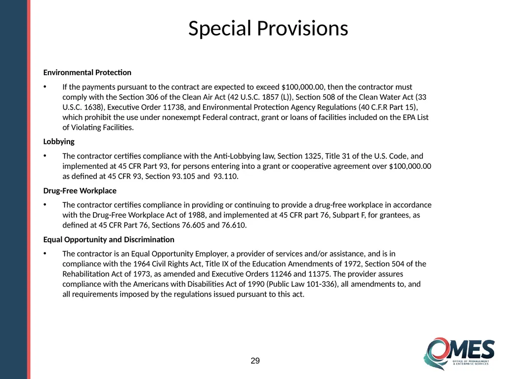 Standard Solicitation Package Module 9 1 Learner - slide 29 of 70