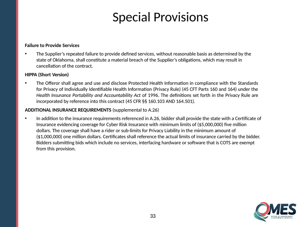Standard Solicitation Package Module 9 1 Learner - slide 33 of 70