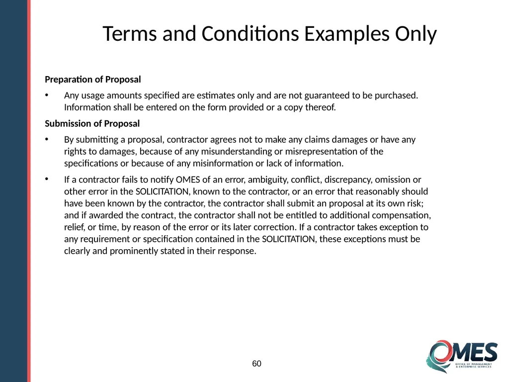 Standard Solicitation Package Module 9 1 Learner - slide 60 of 70