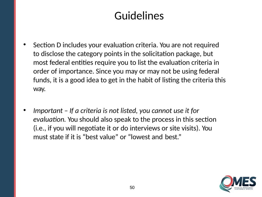 Standard Solicitation Package Module 9 1 Learner - slide 50 of 70