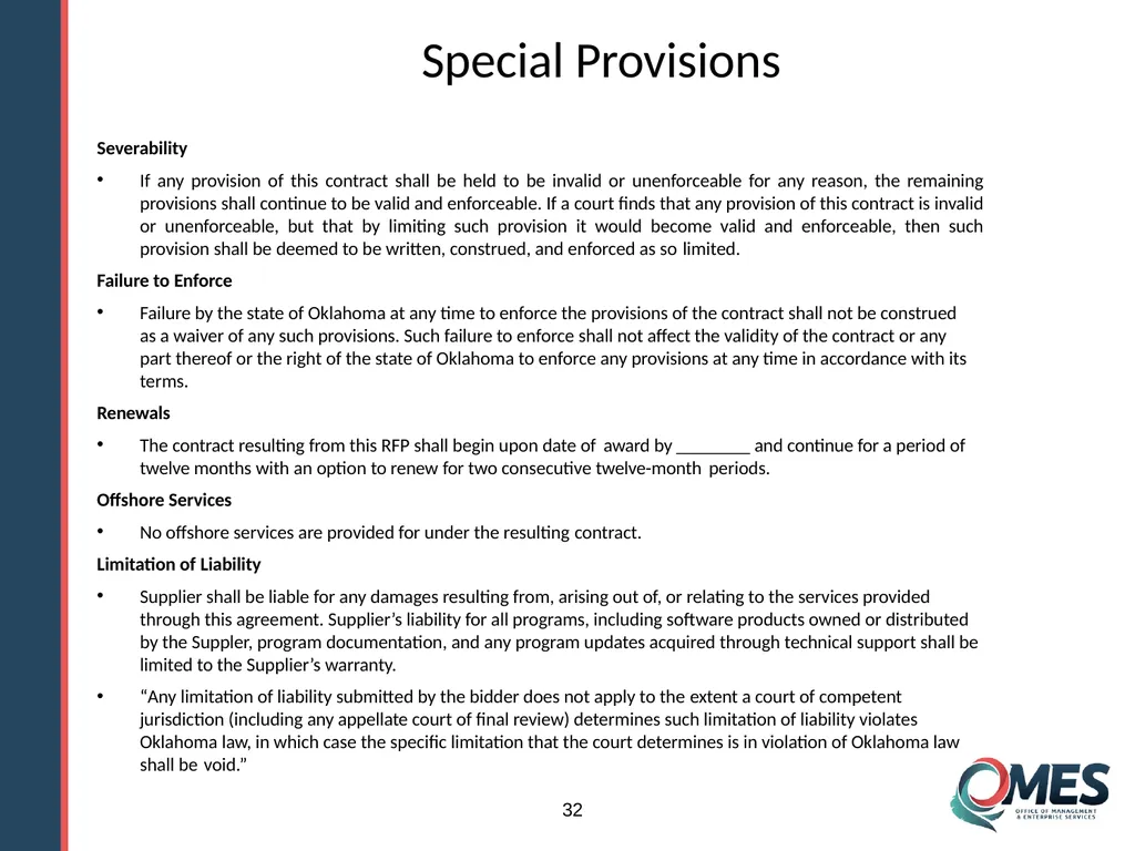 Standard Solicitation Package Module 9 1 Learner - slide 32 of 70