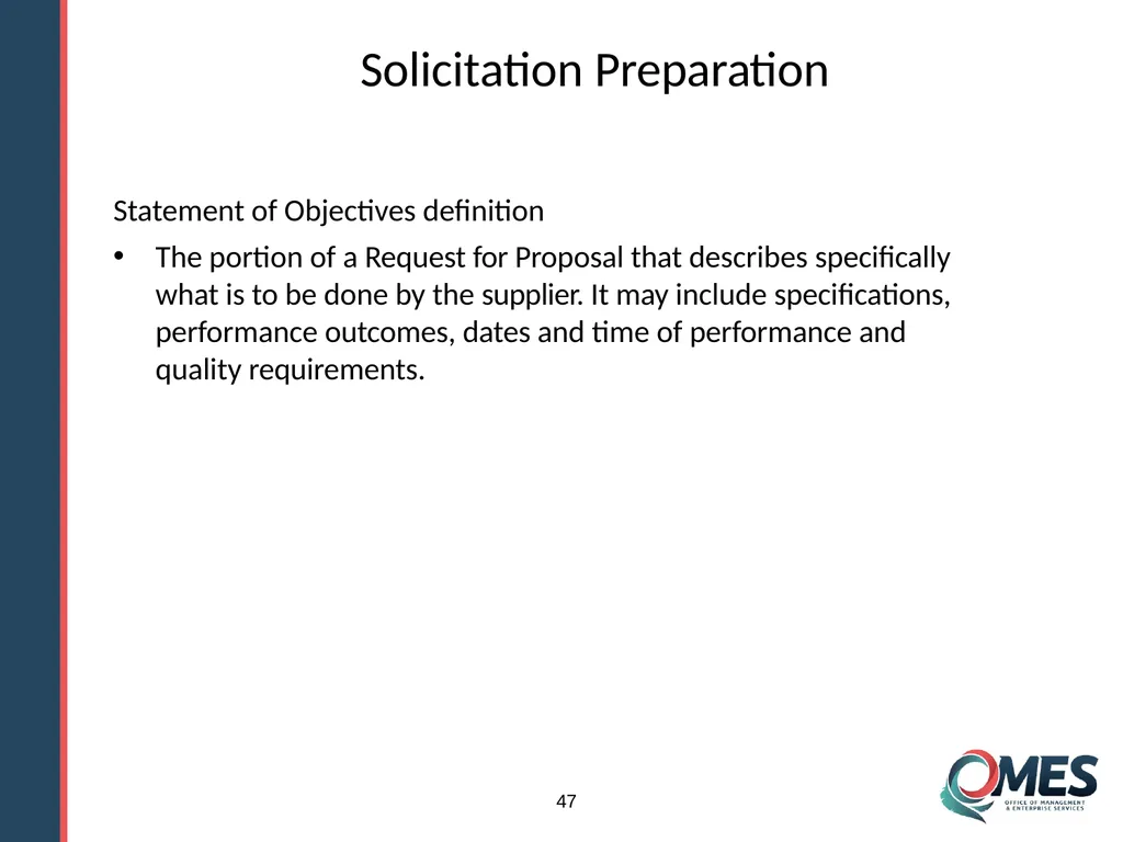 Standard Solicitation Package Module 9 1 Learner - slide 47 of 70