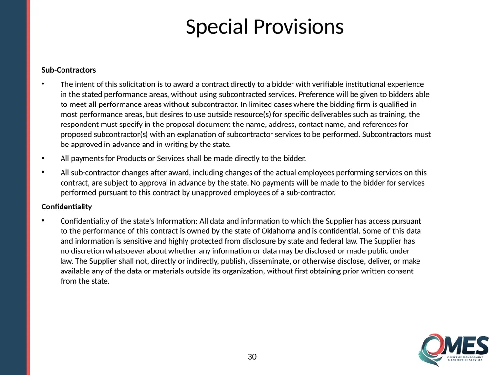 Standard Solicitation Package Module 9 1 Learner - slide 30 of 70