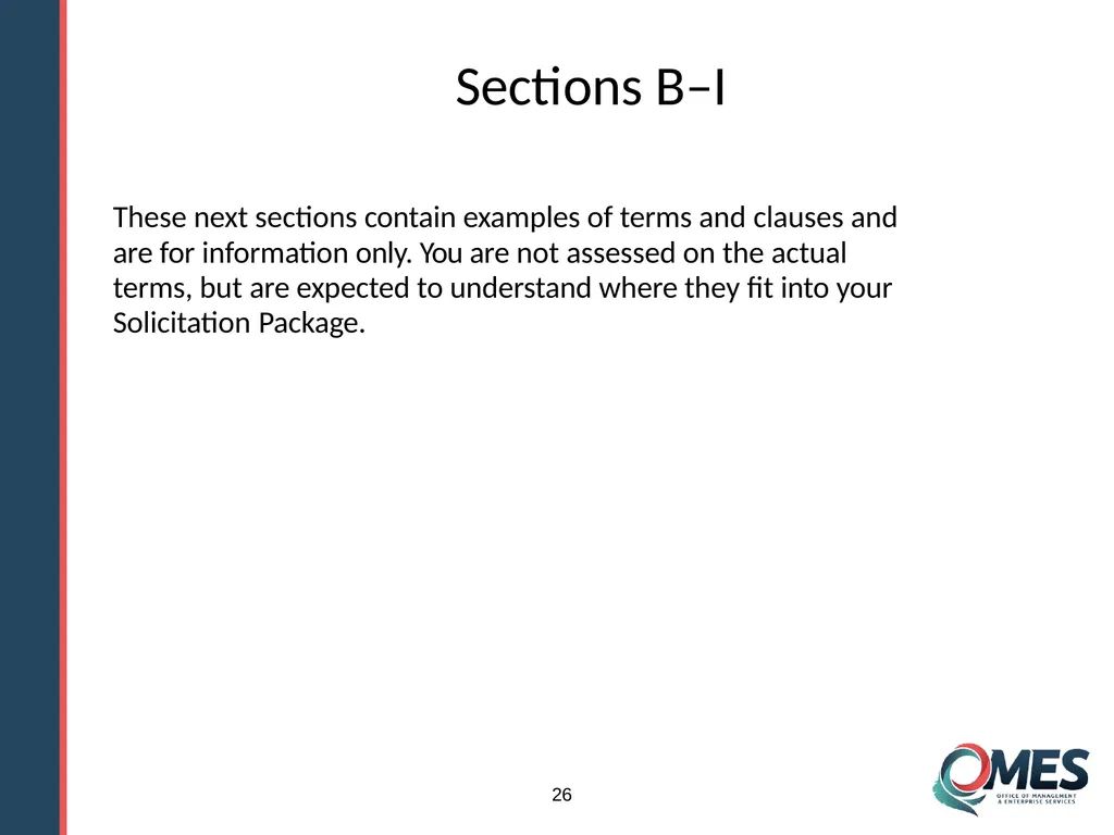 Standard Solicitation Package Module 9 1 Learner - slide 26 of 70