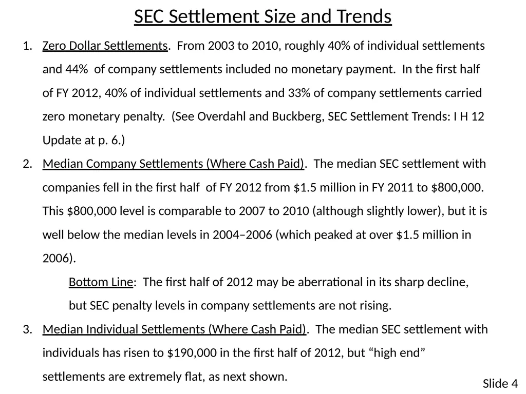 SECURITIES ENFORCEMENT: What Has Happened? Why Are - slide 4 of 19