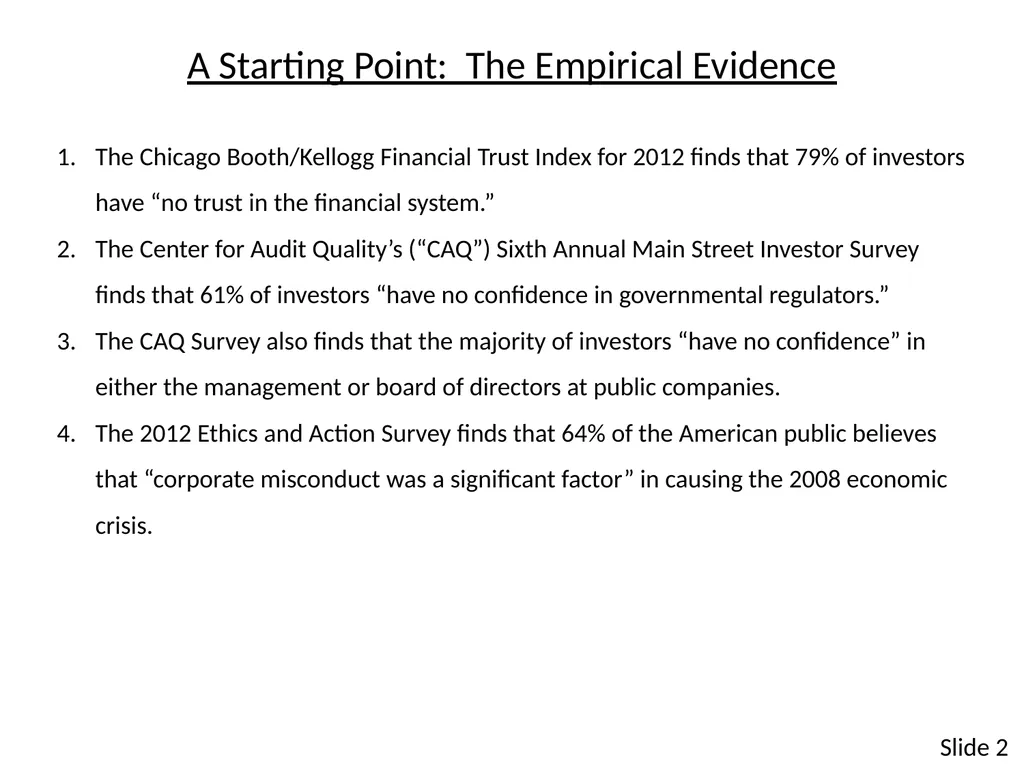 SECURITIES ENFORCEMENT: What Has Happened? Why Are - slide 2 of 19