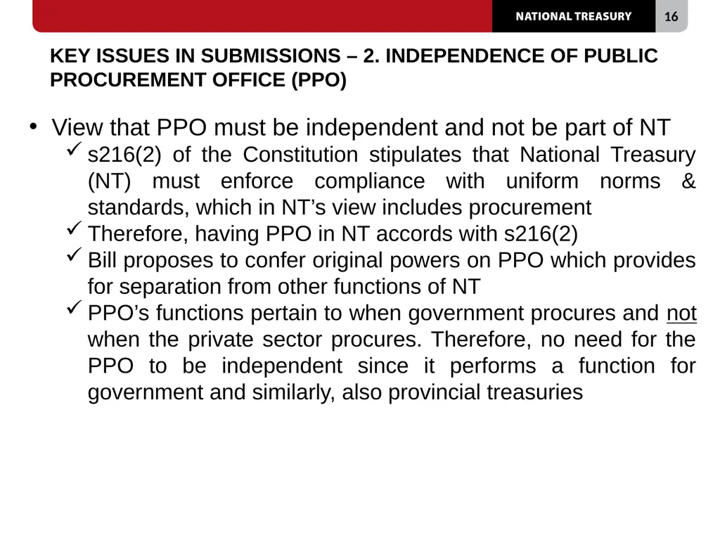 PUBLIC PROCUREMENT BILL [B 18B-2023] PRESENTED BY: - slide 16 of 29