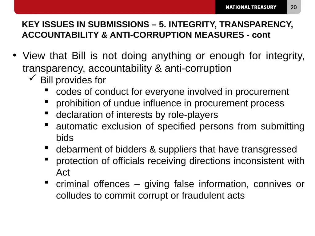 PUBLIC PROCUREMENT BILL [B 18B-2023] PRESENTED BY: - slide 20 of 29