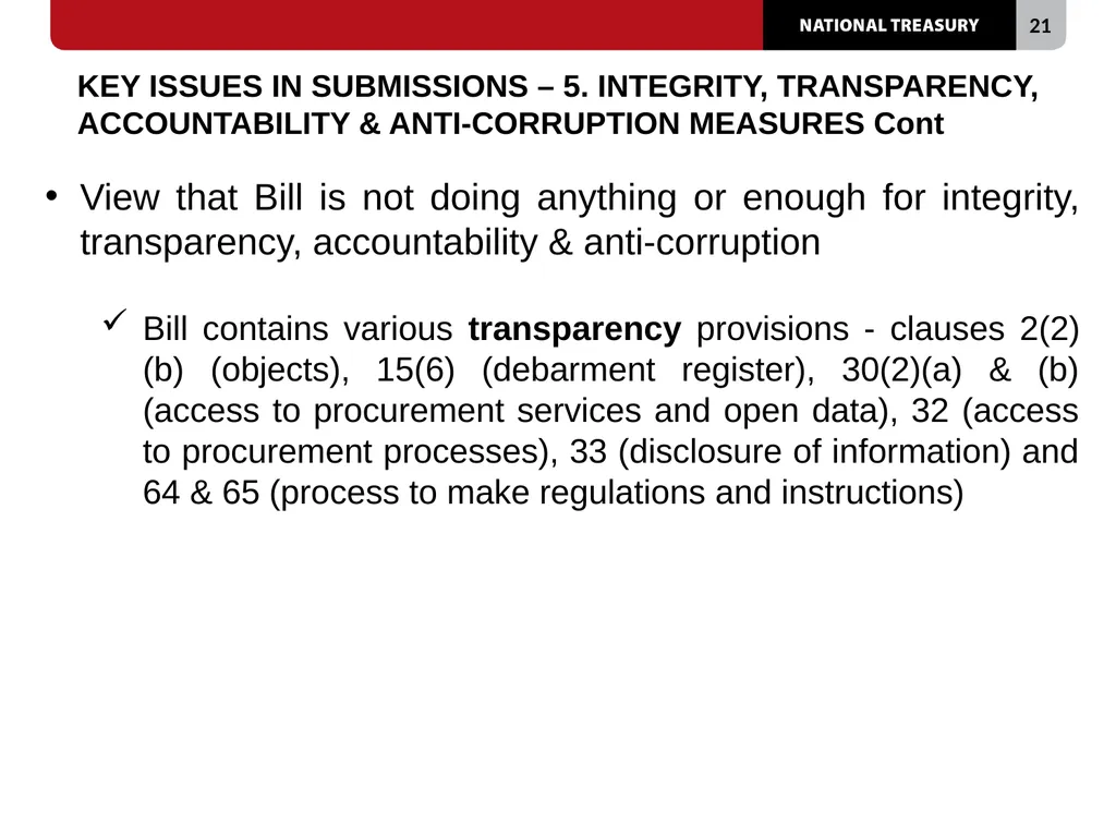 PUBLIC PROCUREMENT BILL [B 18B-2023] PRESENTED BY: - slide 21 of 29