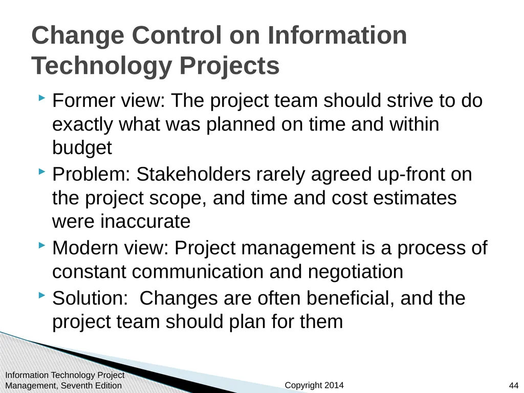 Chapter 4: Project Integration Management - slide 44 of 54