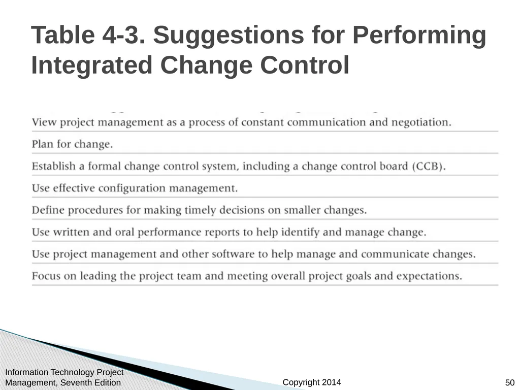 Chapter 4: Project Integration Management - slide 50 of 54