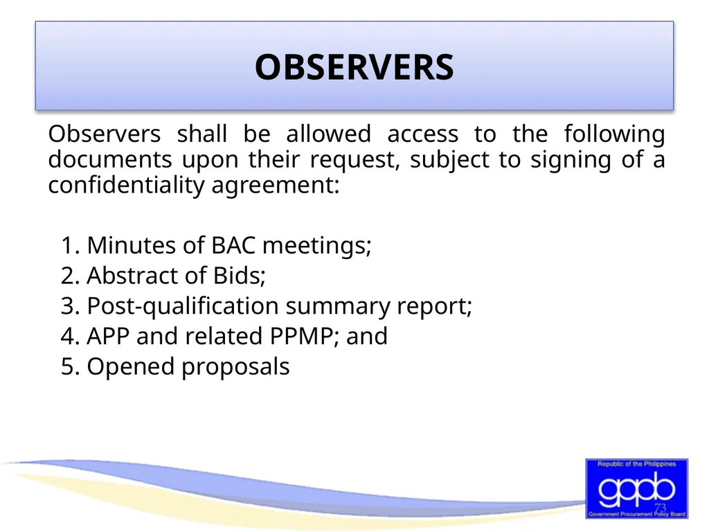 GENERAL PROVISIONS OF RA 9184 AND ITS REVISED IRR - slide 72 of 79