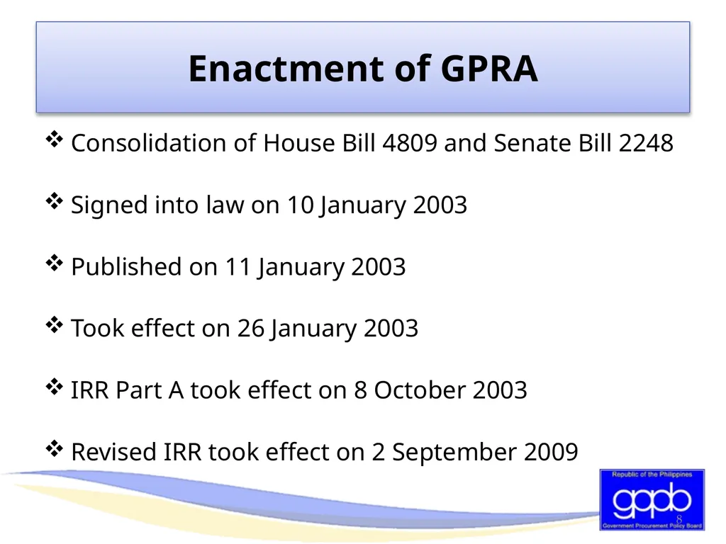 GENERAL PROVISIONS OF RA 9184 AND ITS REVISED IRR - slide 8 of 79