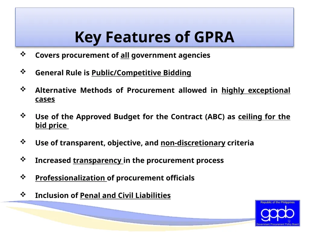 GENERAL PROVISIONS OF RA 9184 AND ITS REVISED IRR - slide 9 of 79
