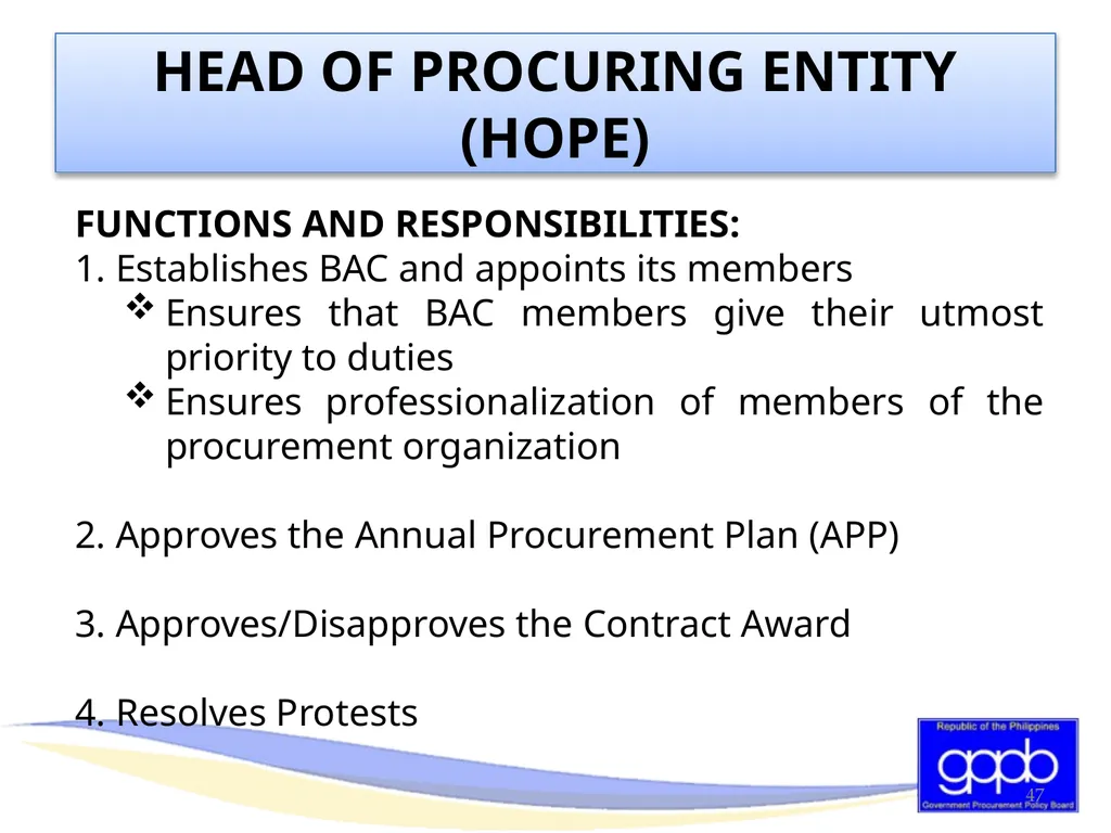 GENERAL PROVISIONS OF RA 9184 AND ITS REVISED IRR - slide 47 of 79