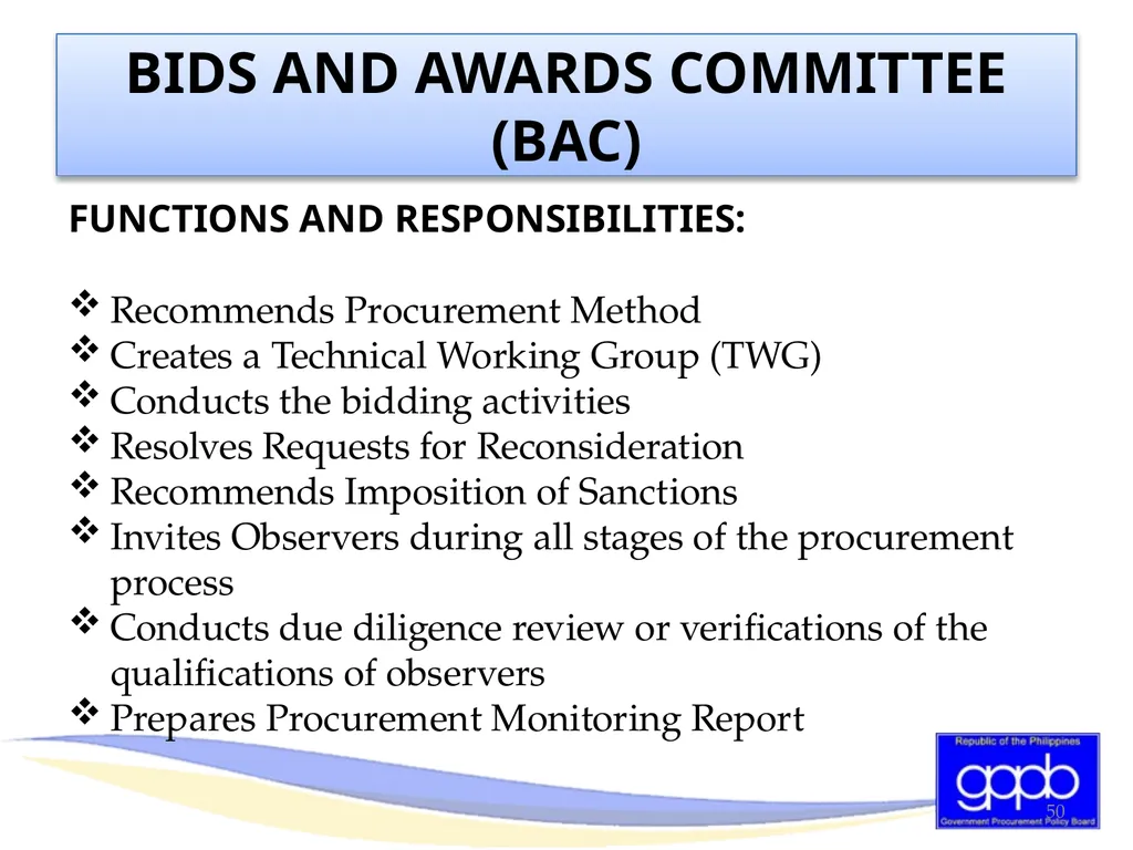 GENERAL PROVISIONS OF RA 9184 AND ITS REVISED IRR - slide 50 of 79