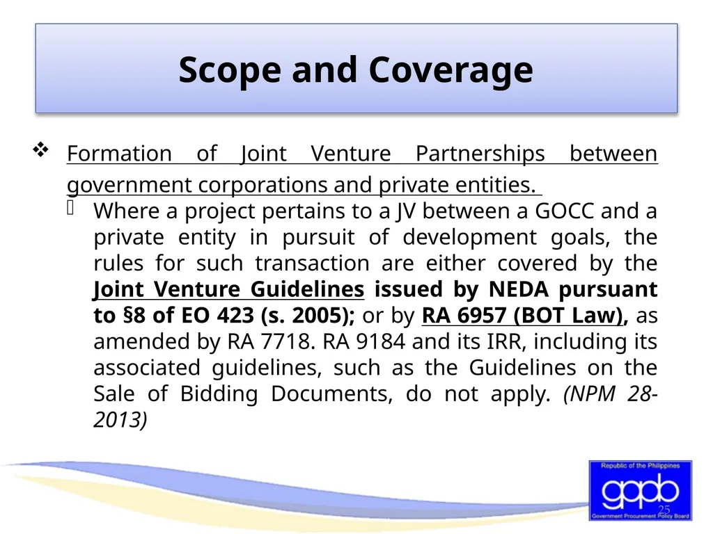 GENERAL PROVISIONS OF RA 9184 AND ITS REVISED IRR - slide 25 of 79