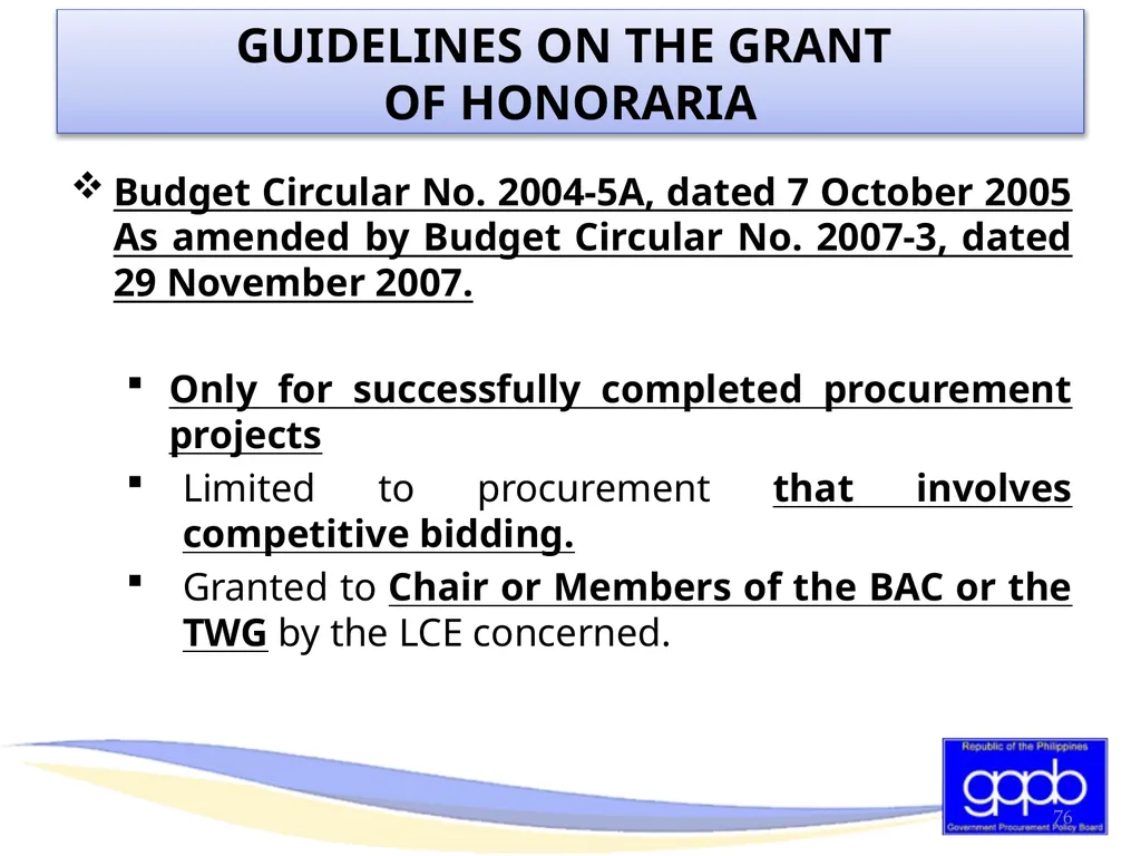 GENERAL PROVISIONS OF RA 9184 AND ITS REVISED IRR - slide 75 of 79