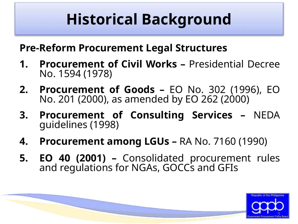 GENERAL PROVISIONS OF RA 9184 AND ITS REVISED IRR - slide 5 of 79