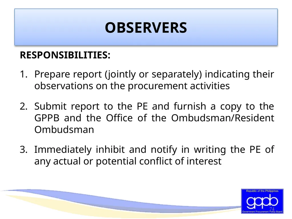 GENERAL PROVISIONS OF RA 9184 AND ITS REVISED IRR - slide 73 of 79