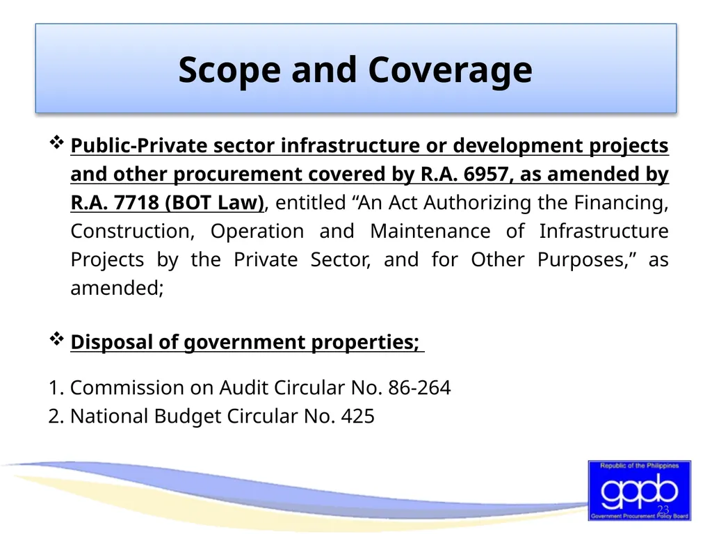GENERAL PROVISIONS OF RA 9184 AND ITS REVISED IRR - slide 23 of 79