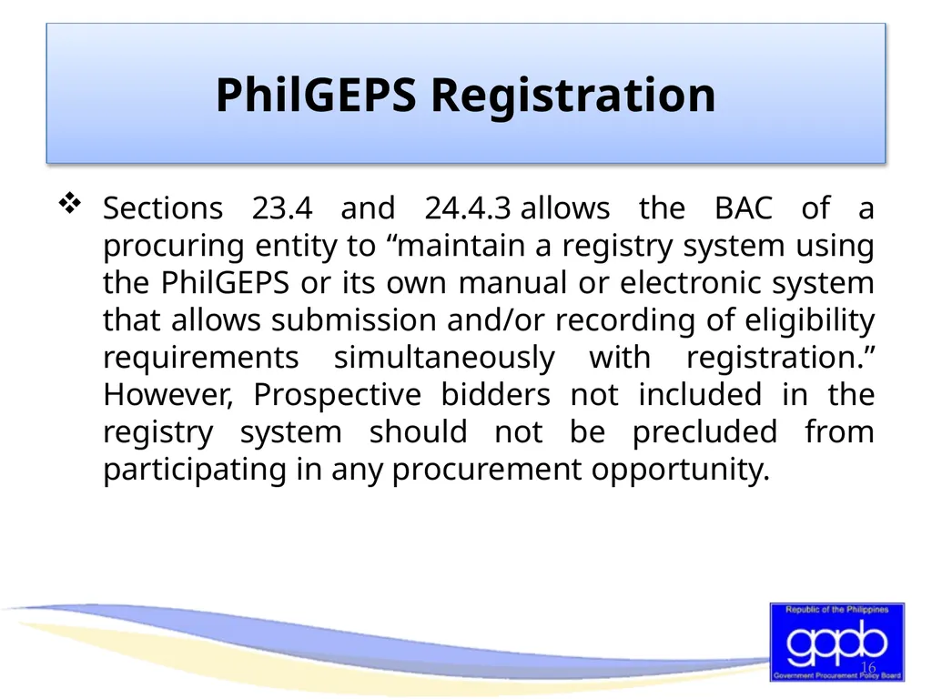 GENERAL PROVISIONS OF RA 9184 AND ITS REVISED IRR - slide 16 of 79