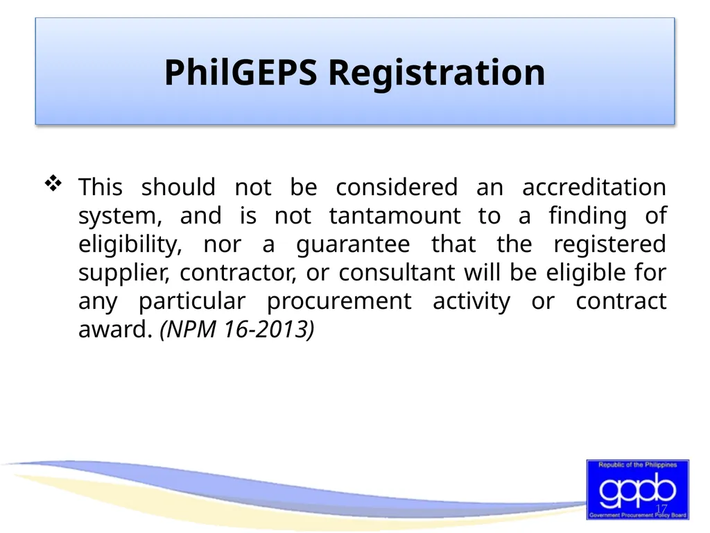 GENERAL PROVISIONS OF RA 9184 AND ITS REVISED IRR - slide 17 of 79