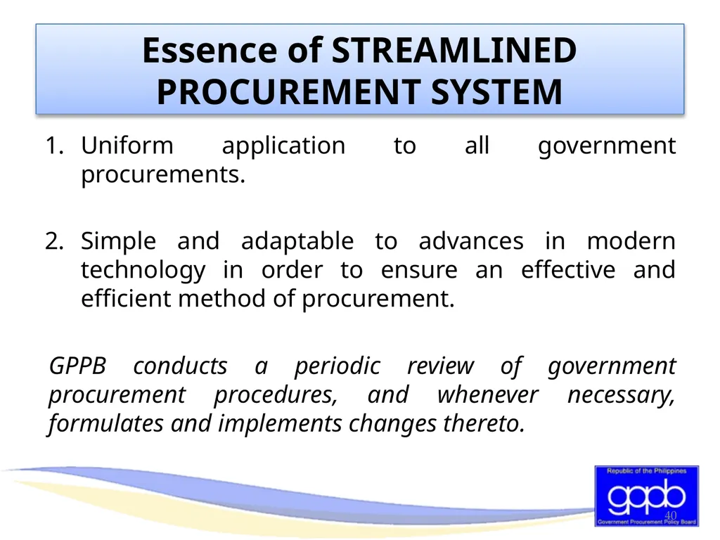 GENERAL PROVISIONS OF RA 9184 AND ITS REVISED IRR - slide 40 of 79