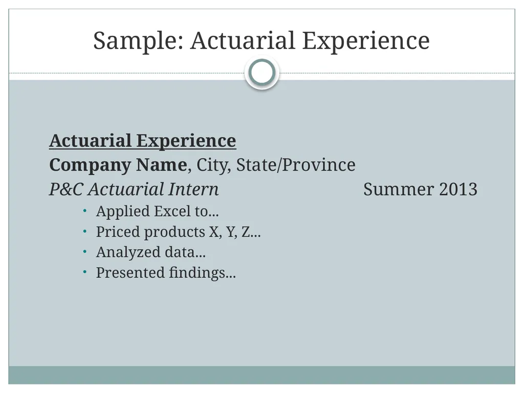 Securing Your First Actuarial Position - slide 12 of 31