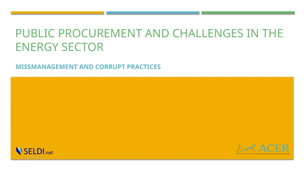 Public procurement and challenges in the energy