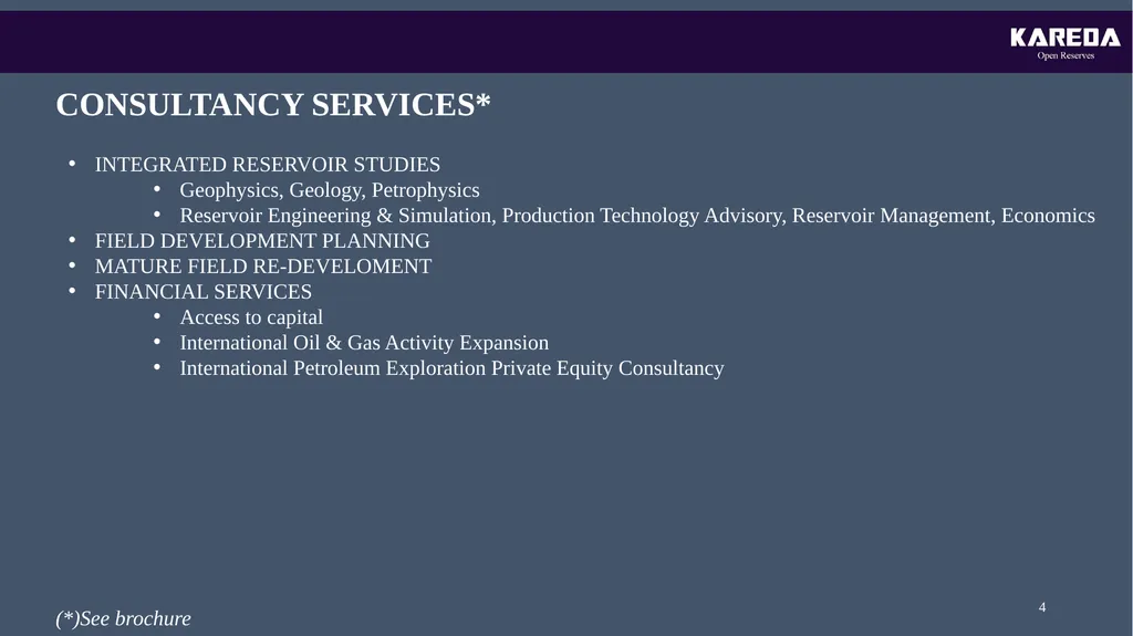 KAREDA INTERNATIONAL OIL&GAS EXPLORATION PROJECT - slide 4 of 20