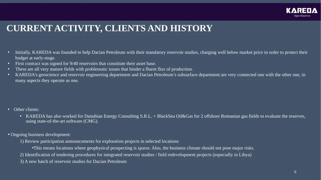 KAREDA INTERNATIONAL OIL&GAS EXPLORATION PROJECT - slide 6 of 20