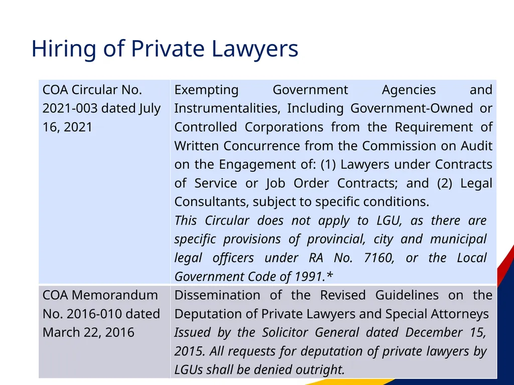 COA Circular No. 2012-003 October 29, 2012 - slide 47 of 53
