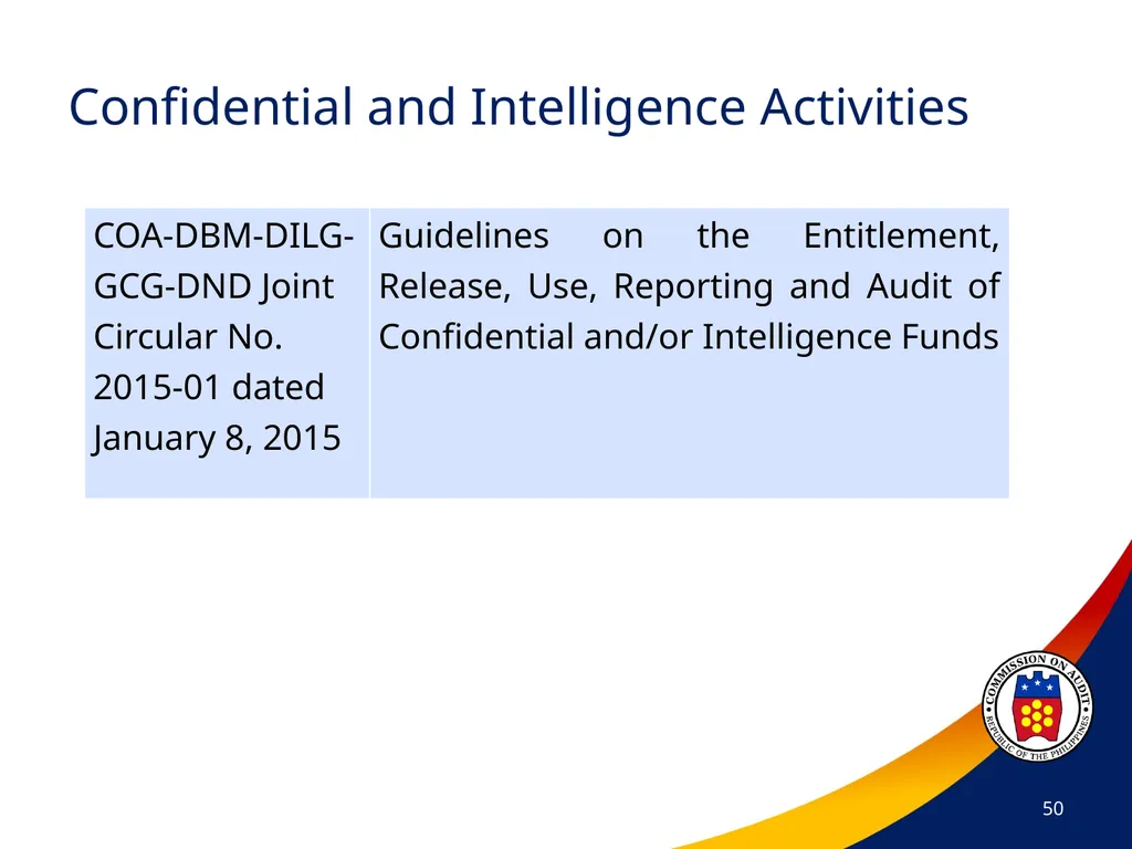 COA Circular No. 2012-003 October 29, 2012 - slide 50 of 53