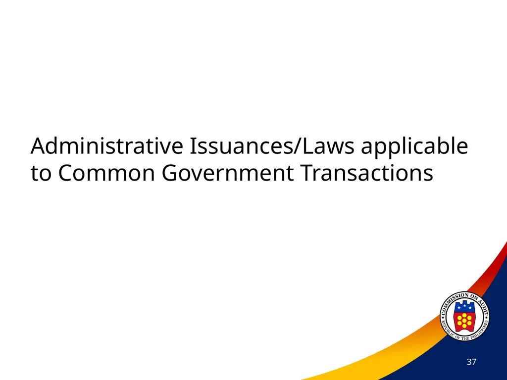COA Circular No. 2012-003 October 29, 2012 - slide 37 of 53