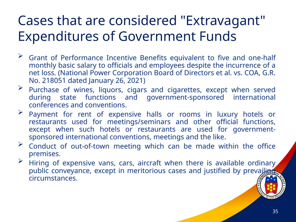 COA Circular No. 2012-003 October 29, 2012 - slide 35 of 53