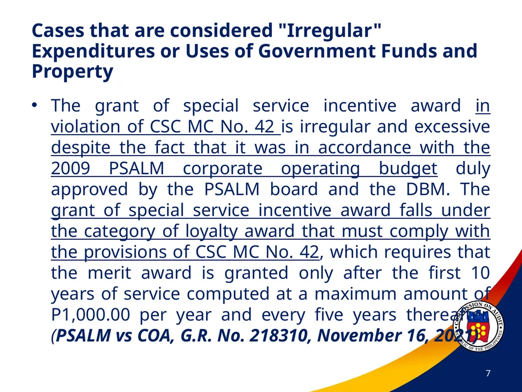 COA Circular No. 2012-003 October 29, 2012 - slide 7 of 53