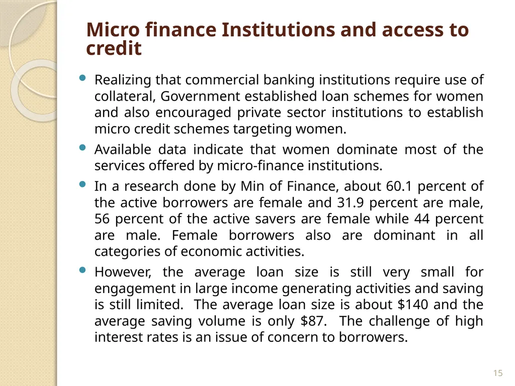 WOMEN’S ENTRPRENUERSHIP DEVELOPMENT LESSONS LEARNT - slide 15 of 20