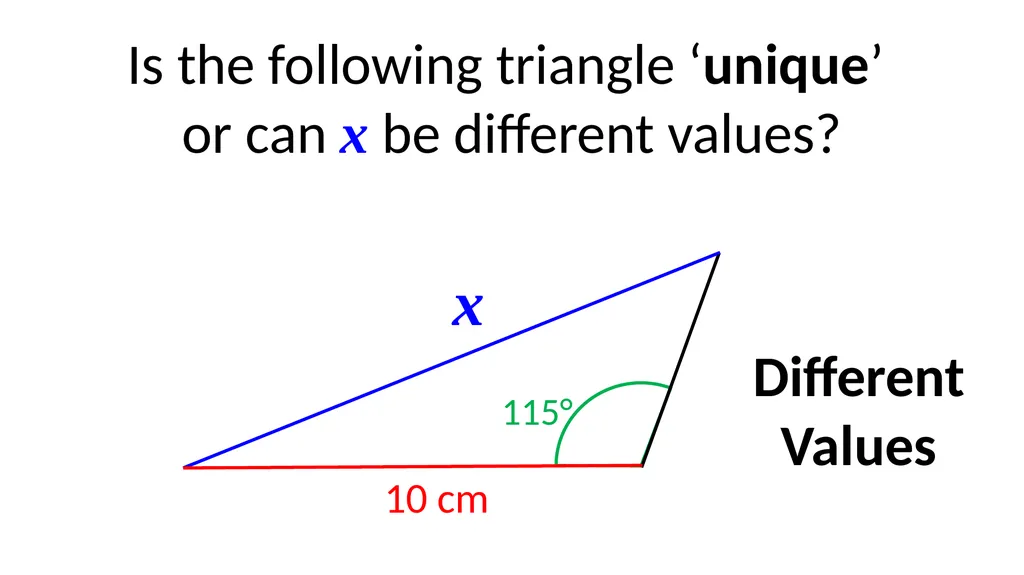 Different Values x 6 cm 70° Is the following - slide 7 of 17