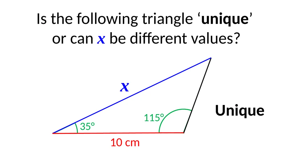 Different Values x 6 cm 70° Is the following - slide 8 of 17