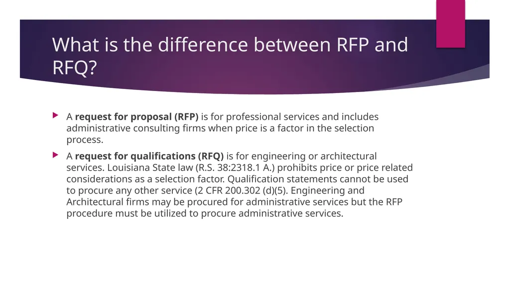 Components of Requests for Proposals (RFP) and - slide 3 of 41