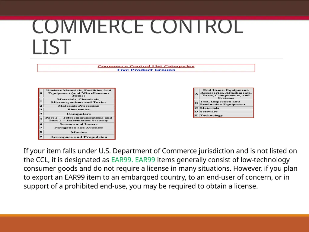 EXPORT CONTROLS OVERVIEW & CONFLICTS OF INTEREST: - slide 15 of 49
