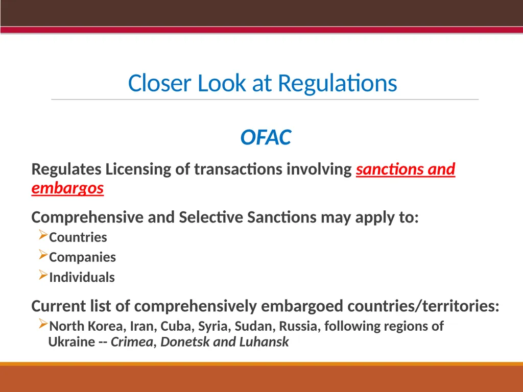 EXPORT CONTROLS OVERVIEW & CONFLICTS OF INTEREST: - slide 8 of 49