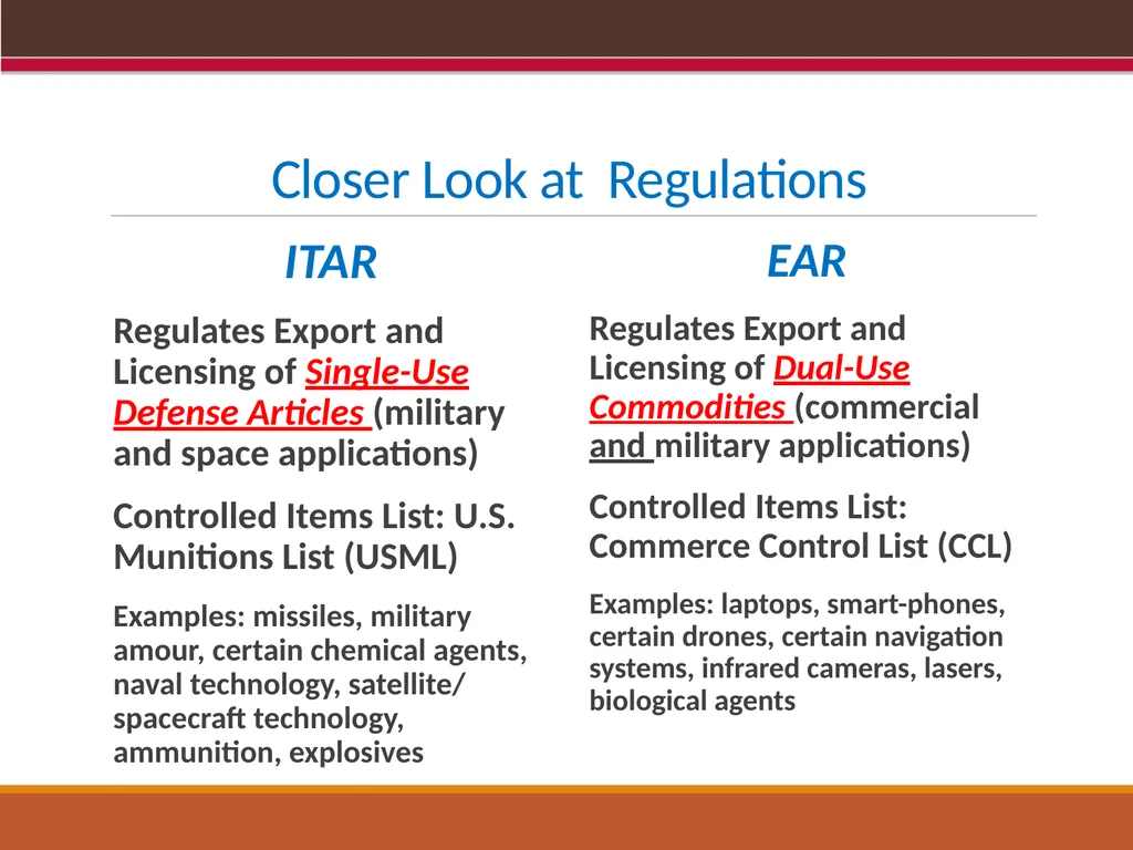 EXPORT CONTROLS OVERVIEW & CONFLICTS OF INTEREST: - slide 7 of 49