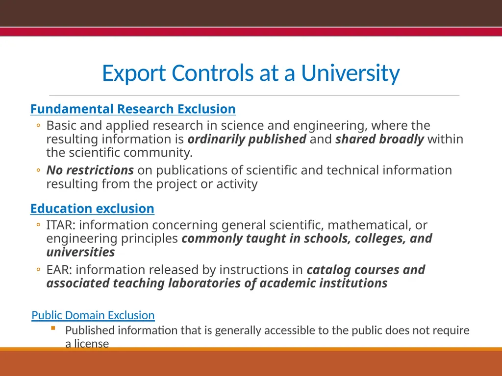 EXPORT CONTROLS OVERVIEW & CONFLICTS OF INTEREST: - slide 9 of 49