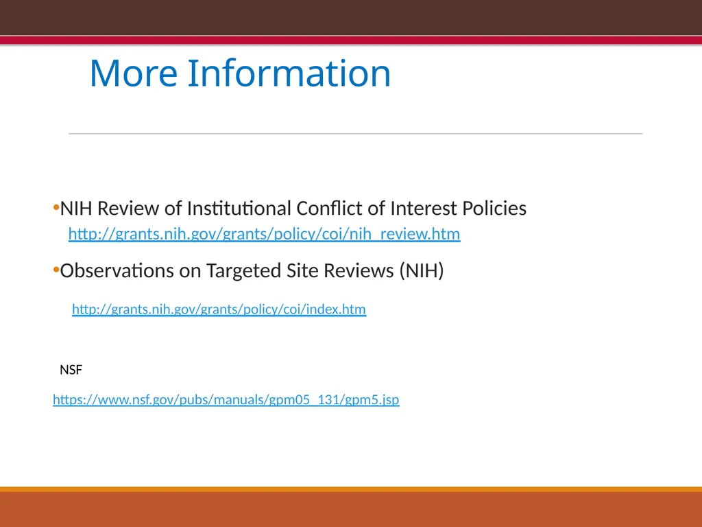 EXPORT CONTROLS OVERVIEW & CONFLICTS OF INTEREST: - slide 47 of 49